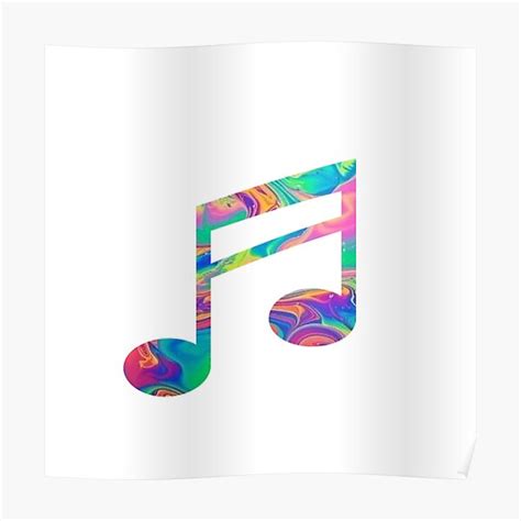 Rainbow Music Note Poster For Sale By Adjsr Redbubble