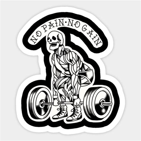 No Pain No Gain Tattoo No Pain No Gain Sticker Teepublic