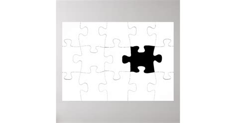 Jigsaw Puzzle With Missing Piece Poster