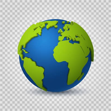 Globe 3d Earth World Map Of Green Space Planet Global Digital Commun