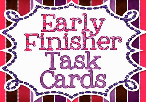 Task Card Corner Early Finisher Task Cards Beyond Busy Work