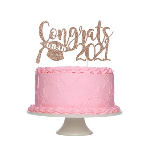 Buy Congrats Grad 2022 Graduation Cake Topper Rose Gold Glitter