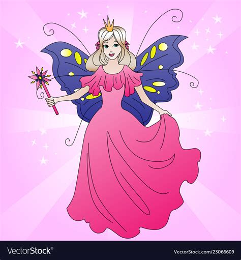 Magic Fairy Princess Colorful Royalty Free Vector Image