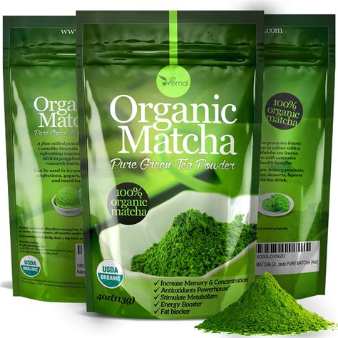 Organic Matcha Green Tea Powder 100 Pure Matcha No Sugar Added