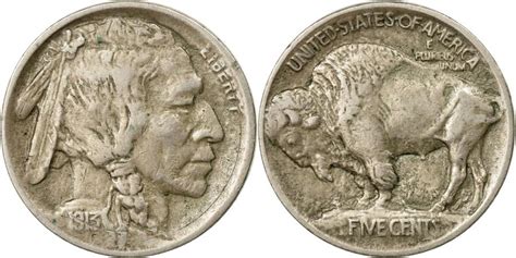 Coin United States Buffalo Nickel 5 Cents 1913 Us Mint Philadelphia