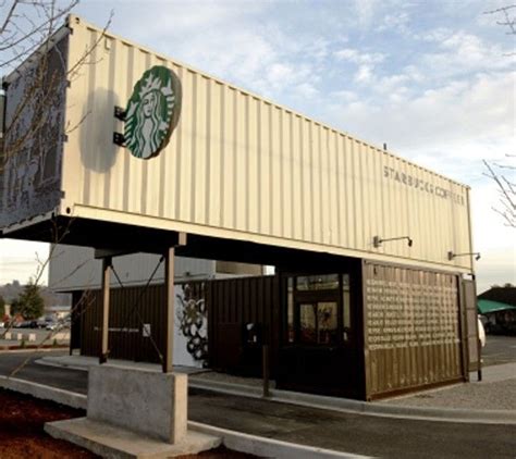 Starbucks Coffee Shop Made Out Of Shipping Crates Container Coffee