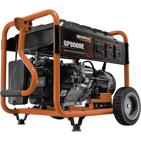 Generac Gp8000e Portable Generator — 10000 Surge Watts 8000 Rated