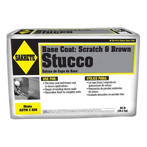 Sakrete Scratch And Brown 80 Lb Premixed Base Coat Stucco Mix In The Stucco Mix Department At