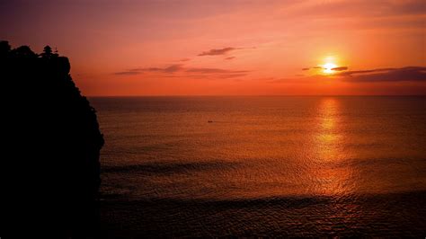 Download Wallpaper 3840x2160 Sea Horizon Sunset Sky