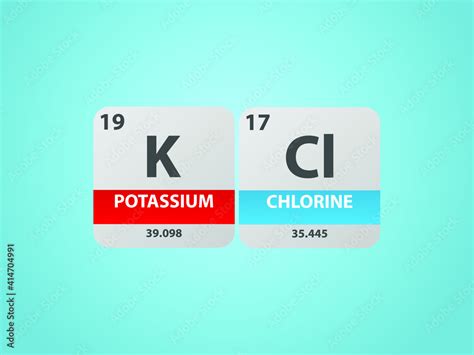 Potassium Chloride Kcl Molecule Simple Molecular Formula Consisting Of