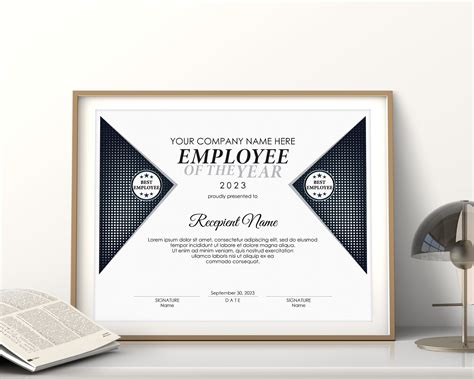 Editable Best Employee Of The Year Certificate Template Etsy In 2021