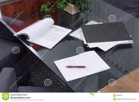 Business Papers On A Table Stock Image Image Of Foreground 5924071
