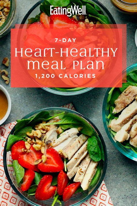 7 Day Heart Healthy Meal Plan 1200 Calories In 2020 Meal Planning