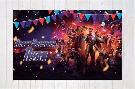 Avengers Vengadores Birthday Banner Backdrop Wall Art Decor Etsy