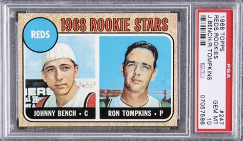 Johnny bench psa/dna certified authentic autograph cincinnati reds 1968 topps #247 rookie. Lot Detail - 1968 Topps #247 Johnny Bench Rookie Card ...