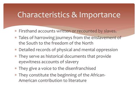 Ppt Slave Narratives Powerpoint Presentation Free Download Id