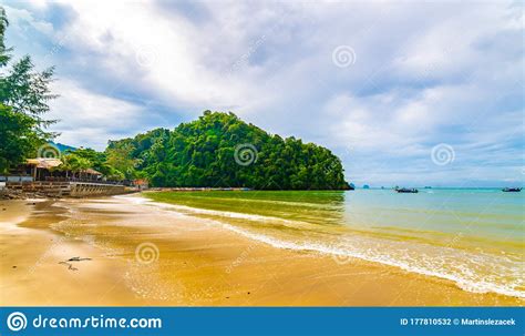 Beautiful Beach At Ao Nang Krabi Thailand View Of Pure Blue Water