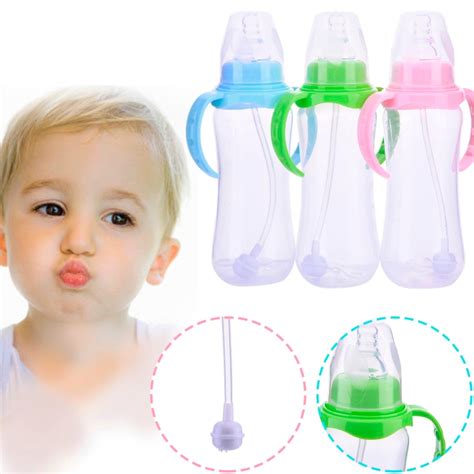 240ml Cute Baby Bottle Infant Newborn Children Learn Feeding Drinking