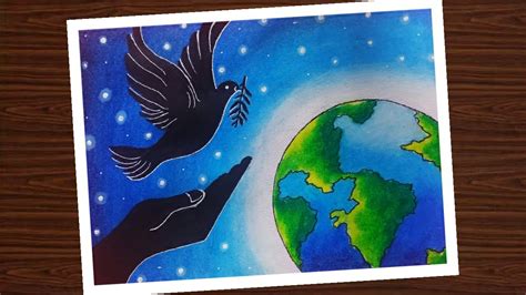 International Peace Day Poster Drawing With Oil Pastel Step By Step