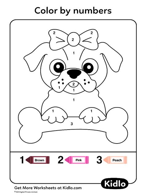 Color By Numbers Dogs Worksheet 08
