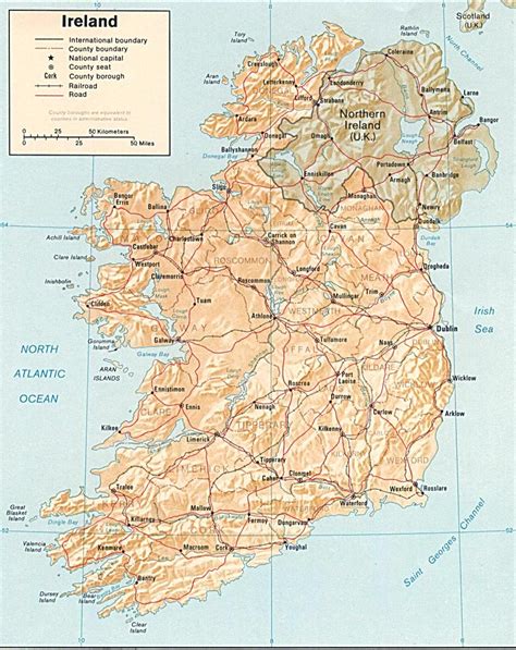 Ireland Road Map Print 