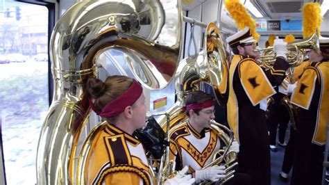 University Of Minnesota Marching Band Takes The Green Line To The