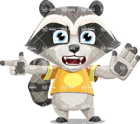 Baby Raccoon Cartoon Vector Character Direct Attention Graphicmama