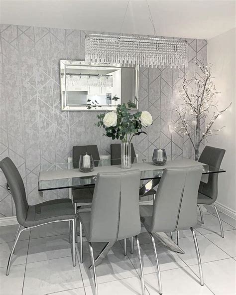Milan Geo Metallic Wallpaper In Grey And Silver Decor Home Living Room