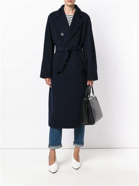 Max Mara Wool Madame Double Breasted Coat In Blue Lyst