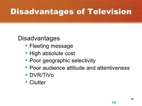 The Disadvantage About Television