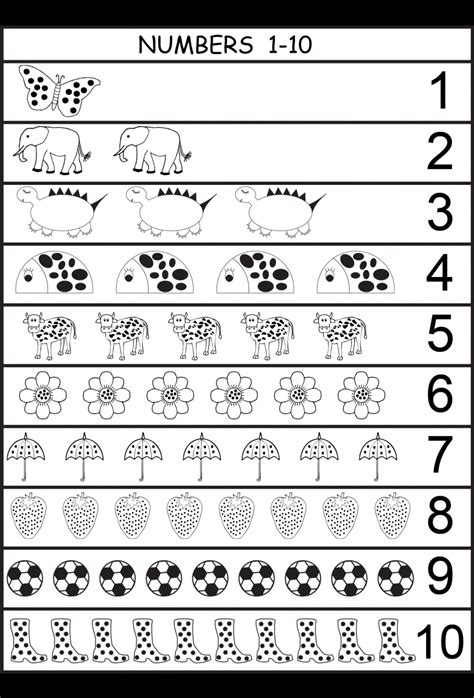 Free printable number charts from 1 to 10 in pdf format. Preschool Number Worksheets 1 10 Printable - kidsworksheetfun