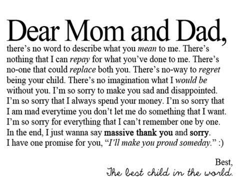 Dear Mom And Dad Love Quotes And Covers
