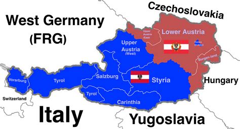 A Divided Austria 1956 Rimaginarymaps