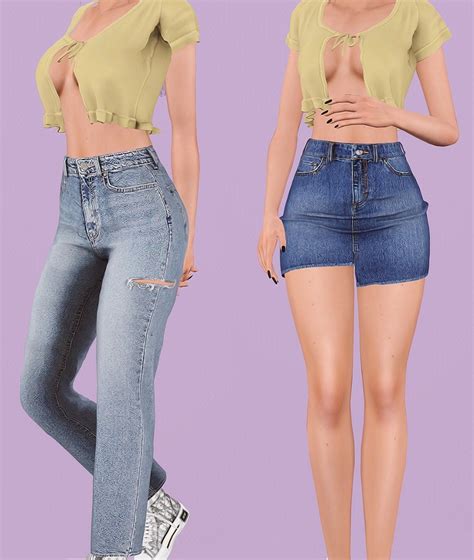 Sims 3 Cc Finds Sims 4 Sims 3 Cc Finds Lace Summer Tops Mom Jeans