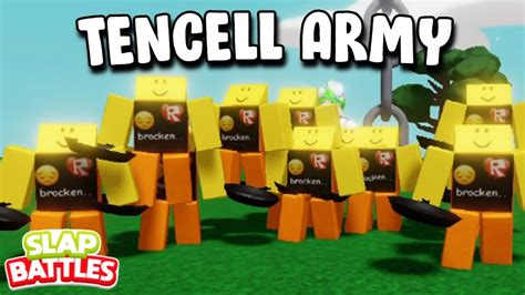 Creating The Largest Tencell Army Roblox Slap Battles Youtube