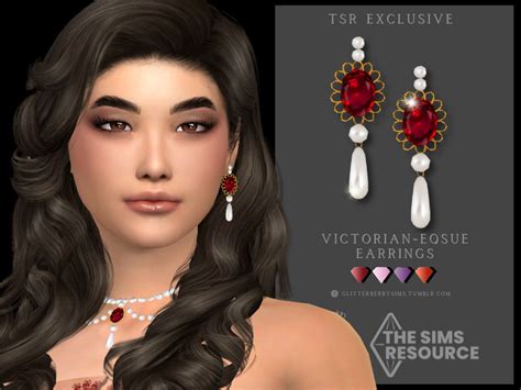 The Sims Resource Victorian Eqsue Earrings In 2022 Sims 4 Piercings