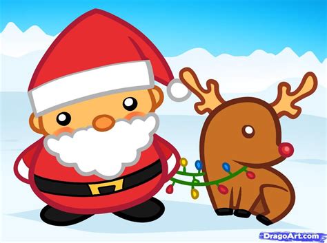 How to Draw Santa and Rudolph, Santa and Rudolph | How to draw santa, Draw santa, Cute santa 