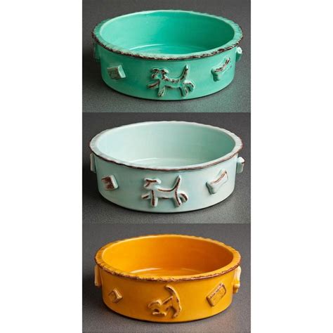 Dog bowls are diverse, they are made from many different materials, come in different make sure that the dog food bowl that you are considering can hold the food you are going to feed your dog. Artisan Dog Bowls by Carmel Ceramica