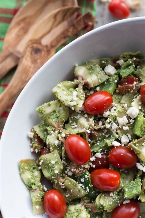 Prepare to be the star of your next barbecue. Festive Pesto Pasta Salad | Crumb Top Baking