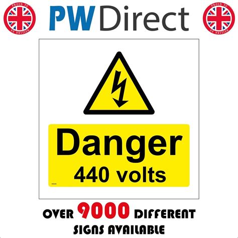 Ws059 Danger 440 Volts Sign Electricity Shock Hazard Risk Danger High