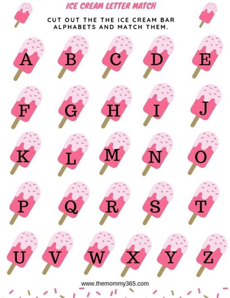 Ice Cream Letter Match A Free Alphabet Printable For Preschoolers Artofit