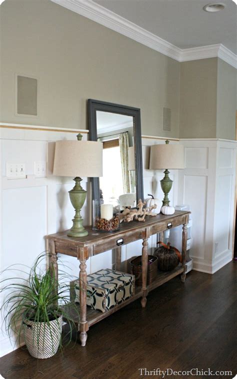 Merge foyer table this elegant foyer table in black finish can be easily used as a functional 13 awesome narrow foyer table image ideas. Fall nesting from Thrifty Decor Chick