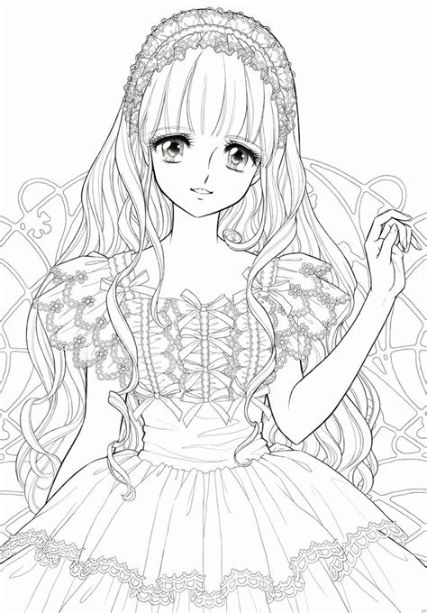 Anime Coloring Page Kawaii Beautiful Cute Anime Coloring Pages In 2020