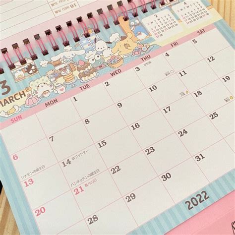 Sanrio Calendar 2022 Kawaii Sanrio Calendar 2022 Super Cute Etsy
