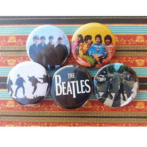 Set Of 5 Beatles Pinback Buttons The Beatles Buttons Pinback Pinback