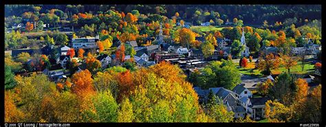 Panoramic Picturephoto Vermont Small Town With Trees In