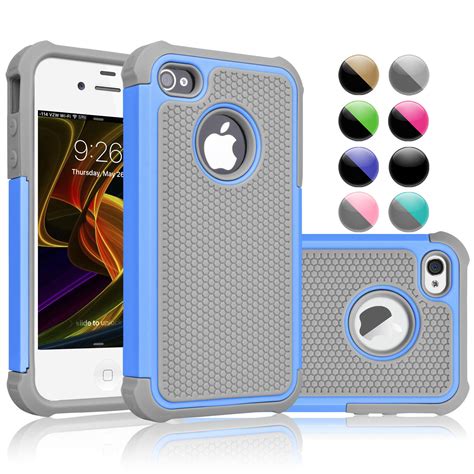 Iphone 4s Case Iphone 4 Case Njjex Shock Absorbing Impact Defender Rugged Slim Grip Bumper Cover