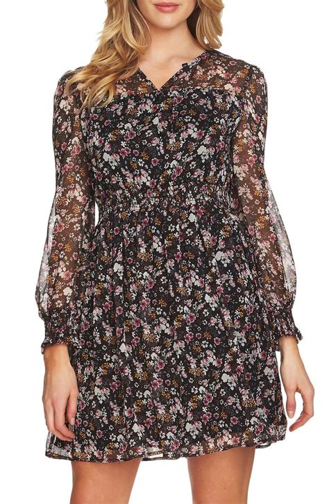 Cece Abbey Bouquet Fit And Flare Dress Nordstrom Fit Flare Dress