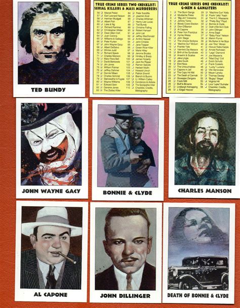Mavin 110 True Crime Trading Cards 1992 Serial Killers Gangsters