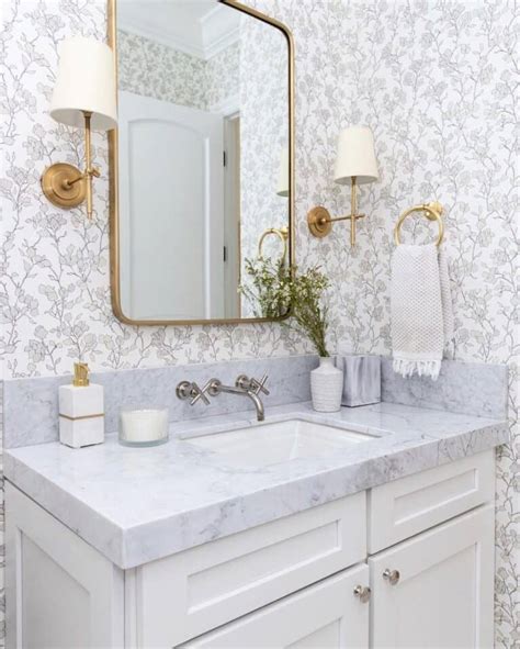 White Powder Room Vanity With Mirror Soul And Lane